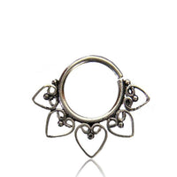 Load image into Gallery viewer, Septum Piercing Nasenringe Herzbögen Spiralbogen Messing silbern nickelfrei 1 mm Ohrring - chic - net.de

