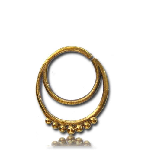 Septum Piercing Nasenringe Kugel Ring Messing 1 mm goldfarben nickelfrei antik exotisch Ohrring - chic - net.de