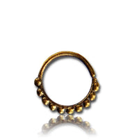 Load image into Gallery viewer, Septum Piercing Nasenringe Kugellinie Messing 1 mm golden antik Ohrring exotisch - chic - net.de
