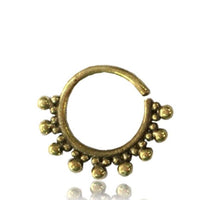 Load image into Gallery viewer, Septum Piercing Nasenringe Kugeln Messing 1 mm goldfarben antik Ohrring - chic - net.de
