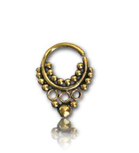Load image into Gallery viewer, Septum Piercing Nasenringe Ringe Kugeln Messing 1,6 mm goldfarben antik Ohrring - chic - net.de
