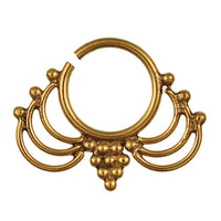 Load image into Gallery viewer, Septum Piercing Nasenringe Traube Bögen Messing 1 mm golden antik Ohrring exotisch - chic - net.de
