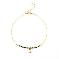 Cargar imagen en el visor de la galería, Set Kette Armband 18 karat vergoldet Perlen länglich Kristall grau nickelfrei Charm weiß Anhänger - chic - net.de
