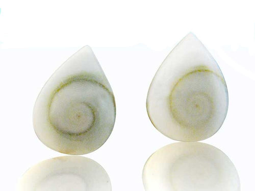 Shivaauge Ohrstecker Tropfen 12 mm 925er Sterlingsilber Shiva Auge Silberohrstecker Muschel - chic - net.de