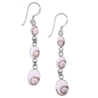 Load image into Gallery viewer, Shivaohrringe weiß 925er Sterling Silber Ohrringe Shivaauge Shiva Auge Tropfen drei - chic - net.de
