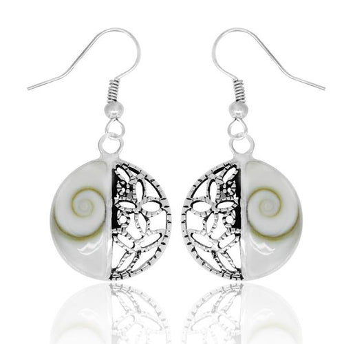 Shivaohrringe weiß 925er Sterling Silber Ohrringe Shivaauge Shiva geteilt - chic - net.de