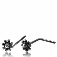 Load image into Gallery viewer, Silber Nasenstecker 0,8 mm Nostril Kugelrad L - Form Nasenpiercing - chic - net.de
