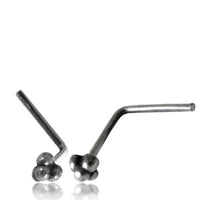 Load image into Gallery viewer, Silber Nasenstecker 0,8 mm Nostril vier Kugeln L - Form Nasenpiercing - chic - net.de
