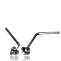 Load image into Gallery viewer, Silber Nasenstecker 0,8 mm Nostril vier Kugeln L - Form Nasenpiercing - chic - net.de
