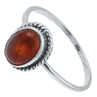 Cargar imagen en el visor de la galería, Silber Ring Karneol rot 8 mm oval Zopf Rand 925 - chic - net.de
