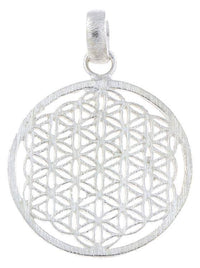Load image into Gallery viewer, Silberanhänger 36 mm Blume des Lebens Anhänger Sterling 925er Silber matt - chic - net.de
