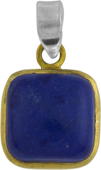 Load image into Gallery viewer, Silberanhänger vergoldet eckig Stein Lapis blau Anhänger 925 Sterling Silber Lazuli - chic - net.de
