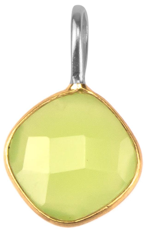 Silberanhänger vergoldet Raute Stein Calcit hellgrün facettiert 925 Sterling Silber Anhänger - chic - net.de