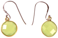 Load image into Gallery viewer, Silberohrringe vergoldet rund Stein Calcit hellgrün facettiert 925 Sterling Silber Ohrringe - chic - net.de
