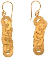 Load image into Gallery viewer, Silberohrringe vergoldet verschlungene Ringe lang 925er Sterling Silber Gold Ohrringe - chic - net.de
