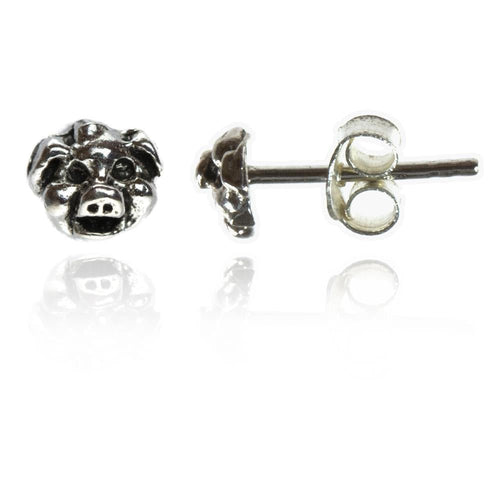 Silberohrstecker Schwein lachend Ohrstecker Ohrringe 925er Sterling Silber Schmuck Animal Design - chic - net.de