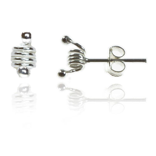 Silberohrstecker Spirale eng Kugeln Ohrstecker Ohrringe 925er Sterling Silber Schmuck - chic - net.de