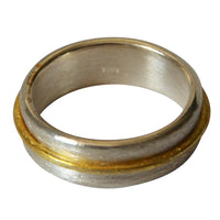 Cargar imagen en el visor de la galería, Silberring 925 Sterlingsilber vergoldet gebürstet Ring 7mm - chic - net.de
