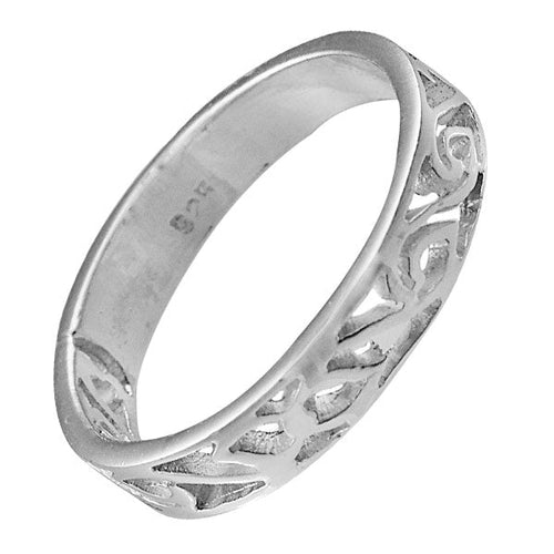 Silberring Bandring Schnörkel 4 mm 925er Sterling Silber Designer Ringe Schmuck - chic - net.de