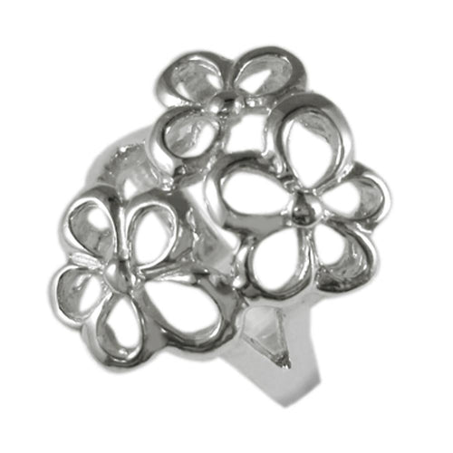 Silberring Blumen filigran drei Ring 925er Sterling Silber Damen Designer Schmuck Ringe - chic - net.de