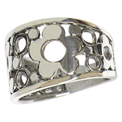 Silberring Blumen Loch Muster breit Ring 925er Sterling Silber Damen Schmuck - chic - net.de