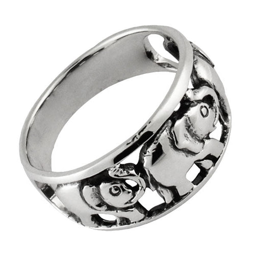 Silberring Elefanten Bandring 925er Sterling Silber Designer Ringe Schmuck - chic - net.de