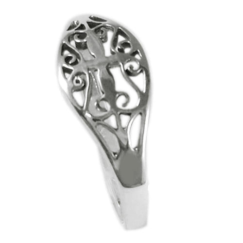 Silberring filigran Kreuz Mandel Band Ring 925er Sterling Silber Damen Schmuck Ringe - chic - net.de