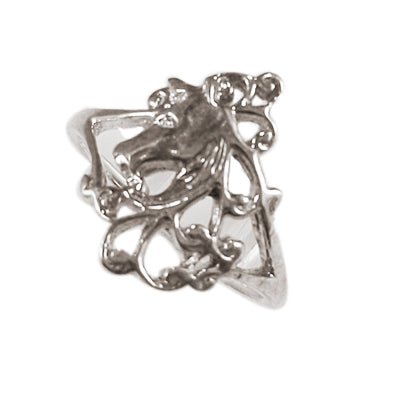 Silberring filigran Pferd Kopf Muster Glanz Ring 925er Sterling Silber Damen Schmuck Ringe - chic - net.de