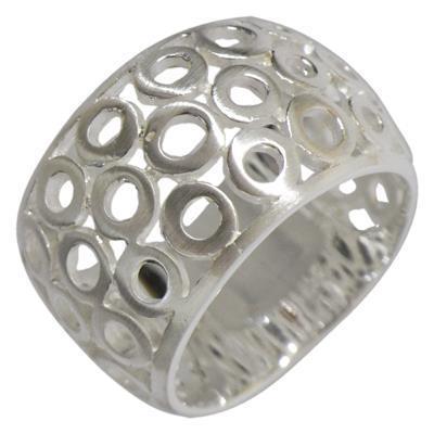 Silberring filigran Ringe gebürstet breit Ring 925er Sterling Silber Damen Schmuck - chic - net.de