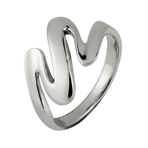 Silberring geschwungen Zickzack Band 925er Sterling Silber Designer Ringe Schmuck - chic - net.de