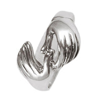 Cargar imagen en el visor de la galería, Silberring glänzend dunkel oxidiert zwei Hände Ring 925er Sterling Silber Damen Schmuck Ringe - chic - net.de
