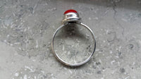 Load image into Gallery viewer, Silberring Jaspis rot 5 mm rund Zopf Rand 925er Sterling Silber Stein Ringe Schmuck - chic - net.de
