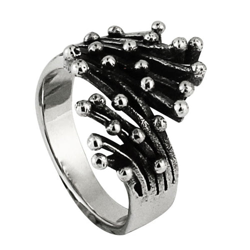 Silberring Kugeln Fasern Bündel 16 mm 925er Sterling Silber Designer Ringe Schmuck - chic - net.de