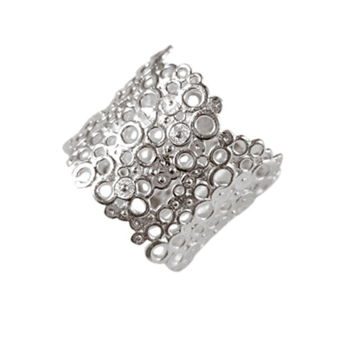 Silberring Lochmuster breit glänzend aus 925er Sterling Silber Damen Silberschmuck Ringe - chic - net.de