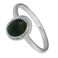 Load image into Gallery viewer, Silberring Malachit 8 mm grün oval Zopf Rand 925er Sterling Silber Stein Ringe Schmuck - chic - net.de
