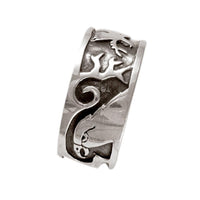 Load image into Gallery viewer, Silberring massiv Muster Vögel dunkel oxidiert Ring 925er Sterling Silber Ringschmuck Damen - chic - net.de
