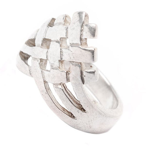 Silberring massiv Netz Muster Ringe 925er Sterling Silber Ring Unisex Schmuck - chic - net.de