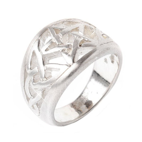 Silberring Muster Pentagramm Ringe 925er Sterling Silber Ring Unisex Schmuck - chic - net.de