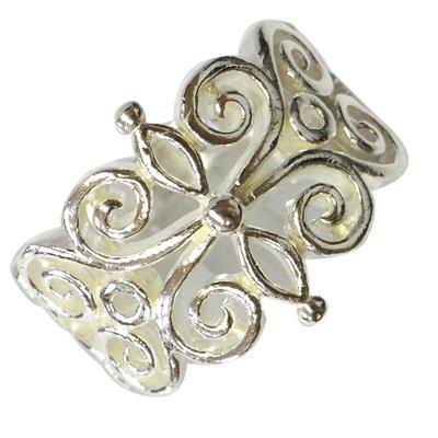 Silberring Ornamente Goldschimmer Ring 925er Sterling Silber Damen Designer Schmuck Ringe - chic - net.de