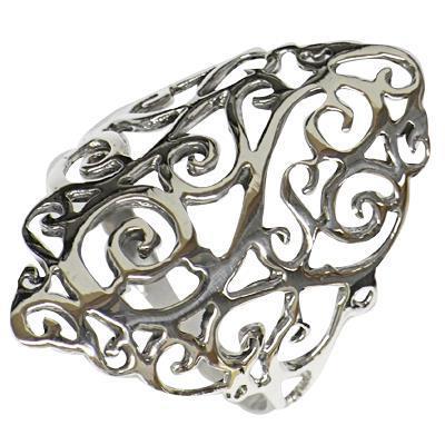 Silberring Ornamente Spirale Muster groß Ring 925er Sterling Silber Damen Schmuck Ringe - chic - net.de