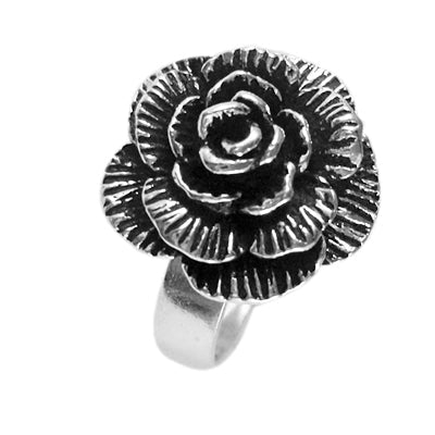 Silberring oxidiert Rose verstellbar Ring 925er Sterling Silber Damen Designer Schmuck Ringe - chic - net.de