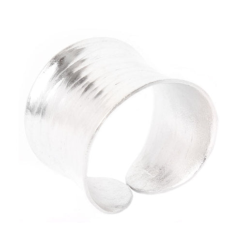 Silberring Rillen breit gewölbt aus 925er Sterling Silber Ringe Unisex Schmuck - chic - net.de