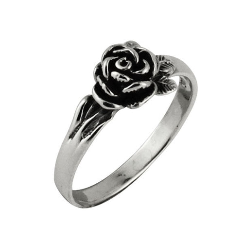 Silberring Rose Blätter hoch schmal 925er Sterling Silber Designer Ringe Schmuck - chic - net.de