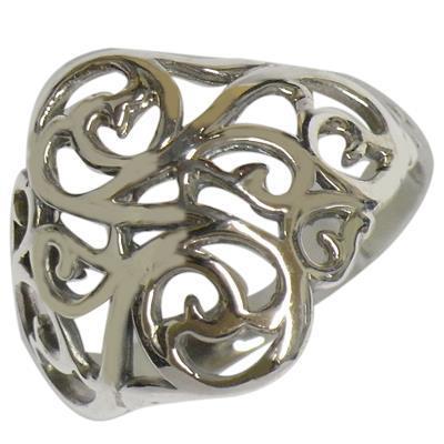 Silberring rundlich Ornamente Glanz Ring 925er Sterling Silber Damen Schmuck Ringe - chic - net.de