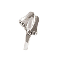 Load image into Gallery viewer, Silberring schmal zwei Füße dunkel oxidiert 925er Sterling Silber Damen Silberschmuck Ringe - chic - net.de
