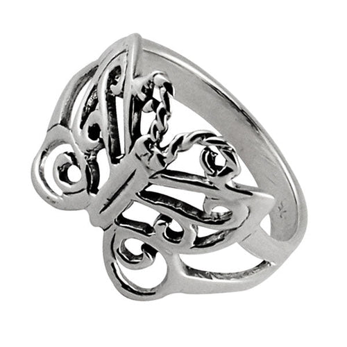 Silberring Schmetterling verschnörkelt 925er Sterling Silber Designer Ringe Schmuck - chic - net.de