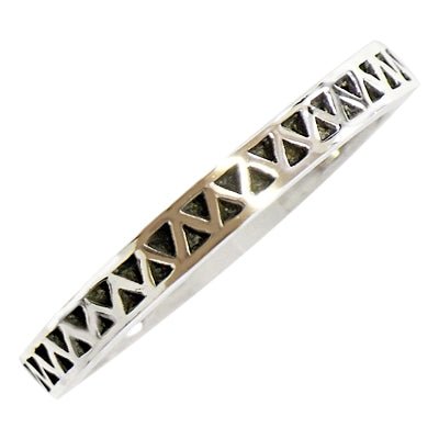Silberring schwarz oxidiert Zick Zack Muster Ringe Ring 925er Sterling Silber Unisex Schmuck - chic - net.de