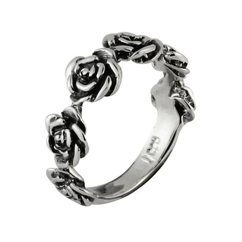 Silberring sechs Rosen Band dunkel 925er Sterling Silber Designer Ringe Schmuck - chic - net.de