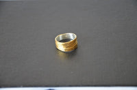 Load image into Gallery viewer, Silberring vergoldet 925 Sterlingsilber Bandring Linien - chic - net.de
