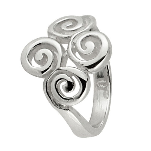 Silberring vier Spiralen Raute 925er Sterling Silber Designer Ringe Schmuck - chic - net.de